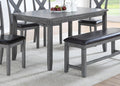 Dining Room Furniture Casual Modern 6pc Set Dining gray-wood-dining room-bench