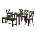 Dining Room Furniture Casual Modern 6pc Set Dining brown-wood-dining room-bench