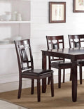 Modern Contemporary 7pc Dining Set Espresso Finish brown-wood-dining room-birch-rectangular-dining