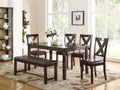 Dining Room Furniture Casual Modern 6pc Set Dining brown-wood-dining room-bench