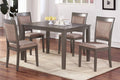 5pc Dining Room Set Dining Table w wooden Top Cushion gray-wood-dining