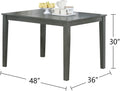 5pc Dining Room Set Dining Table w wooden Top Cushion gray-wood-dining