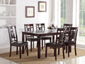 Modern Contemporary 7pc Dining Set Espresso Finish brown-wood-dining room-birch-rectangular-dining