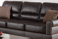 Espresso Faux Leather 2pc Sofa Set Sofa And Loveseat espresso-espresso-faux leather-wood-primary