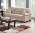 Sand Polyfiber Linen Like Fabric 2pc Sofa Set Sofa And desert sand-linen-wood-primary living