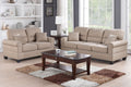 Sand Polyfiber Linen Like Fabric 2pc Sofa Set Sofa And desert sand-linen-wood-primary living