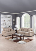 Sand Polyfiber Linen Like Fabric 2pc Sofa Set Sofa And desert sand-linen-wood-primary living