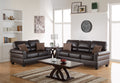 Espresso Faux Leather 2pc Sofa Set Sofa And Loveseat espresso-espresso-faux leather-wood-primary