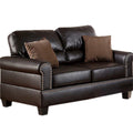 Espresso Faux Leather 2pc Sofa Set Sofa And Loveseat espresso-espresso-faux leather-wood-primary