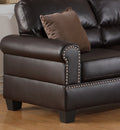 Espresso Faux Leather 2pc Sofa Set Sofa And Loveseat espresso-espresso-faux leather-wood-primary