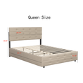 Queen Size Upholstered Platform Bed With Twin