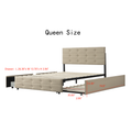 Queen Size Upholstered Platform Bed With Twin