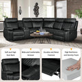 Home Theater Seating Manual Recliner with Cup Holder black-foam-pu