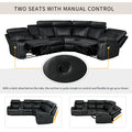 Home Theater Seating Manual Recliner with Cup Holder black-foam-pu