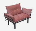 Sona Futon Love Seat pink-metal-metal