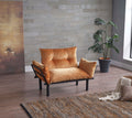 Sona Futon Love Seat mustard-metal-metal