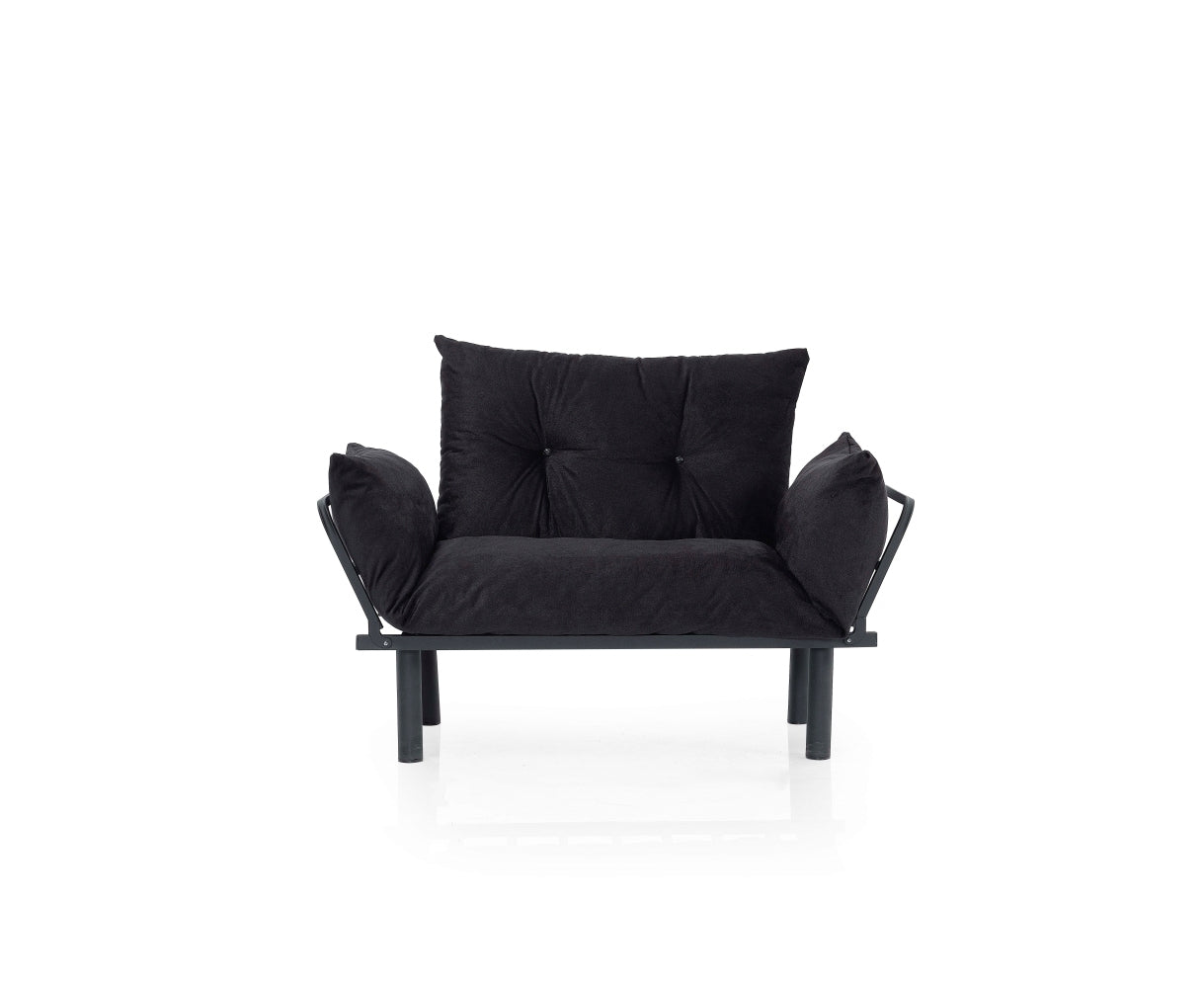 Sona Futon Love Seat black-metal-metal