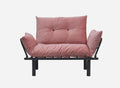 Sona Futon Love Seat pink-metal-metal