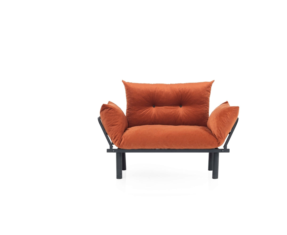 Sona Futon Love Seat orange-metal-metal