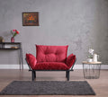 Sona Futon Love Seat red-metal-metal