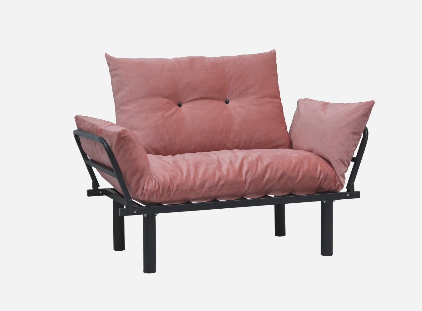 Sona Futon Love Seat pink-metal-metal