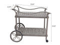 Cast Aluminum Outdoor Patio Serving Tea Cart With