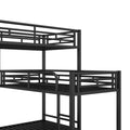 L Shaped Metal Triple Twin Size Bunk Bed, Black