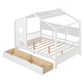 Wooden Full Size House Bed With 2 Drawers,Kids