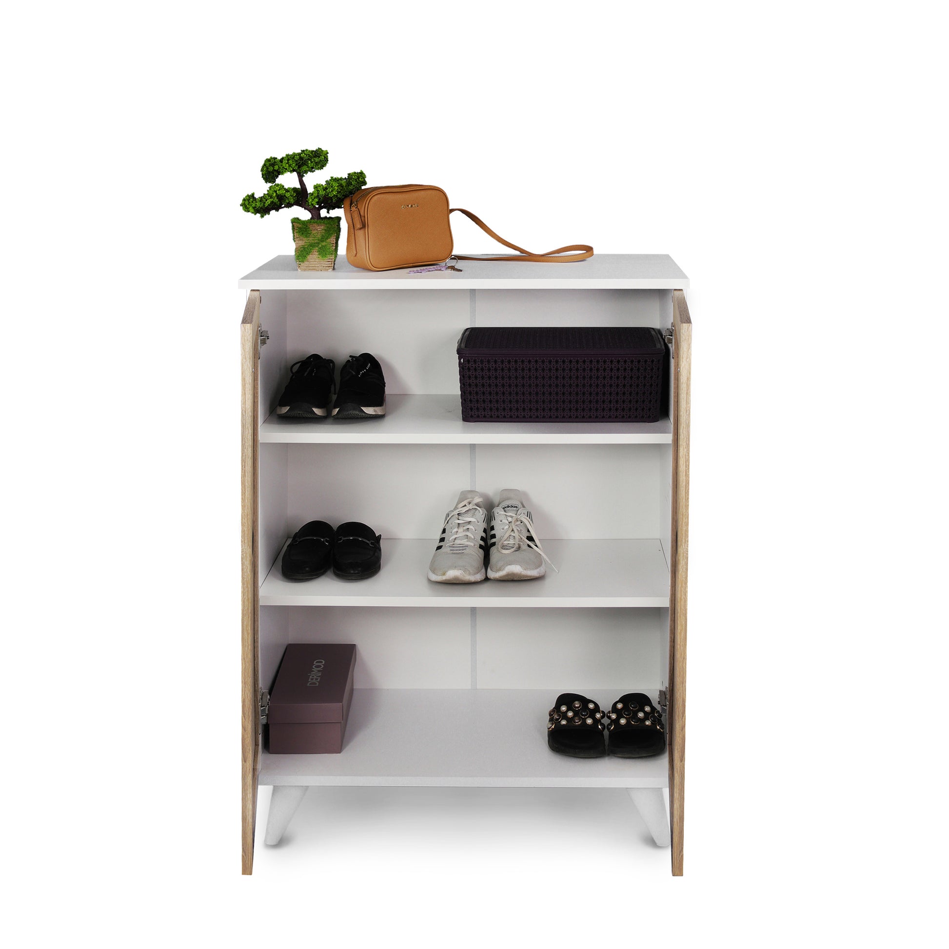 Karina Wood Base Shoe Cabinet cream-wood