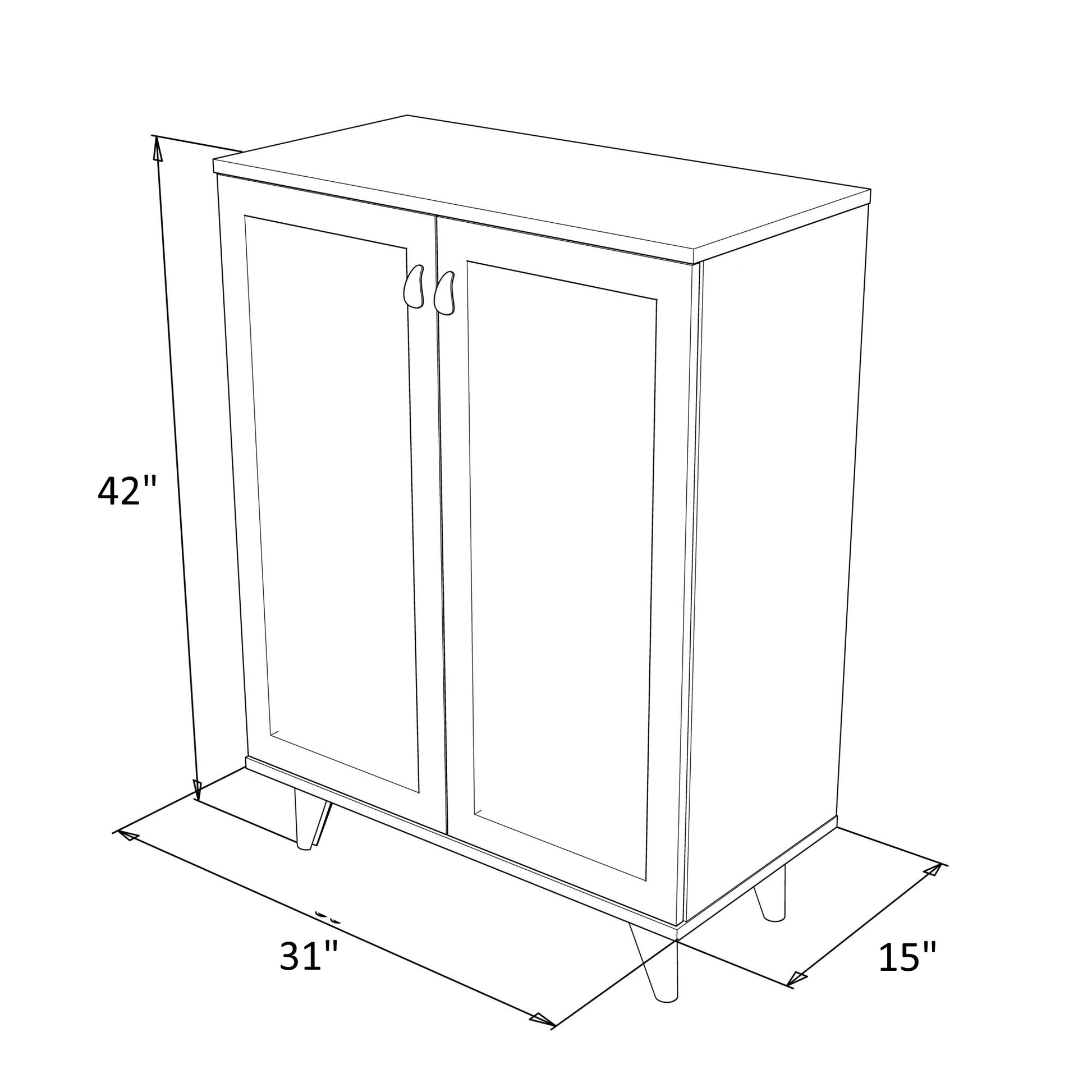 Valeria Wood Base Shoe Cabinet white-wood