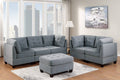 Living Room Furniture Tufted Ottoman Grey Linen Like grey-linen-primary living