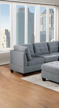 Modular Sectional 6pc Set Living Room Furniture Corner gray-primary living space-tufted