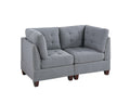 Living Room Furniture Tufted Corner Wedge Grey Linen grey-primary living