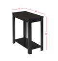 Contemporary Chairside Table with Open Bottom Shelf black-solid wood