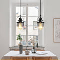 Industrial Black Pendant Light Metal Cage Pendant black-metal