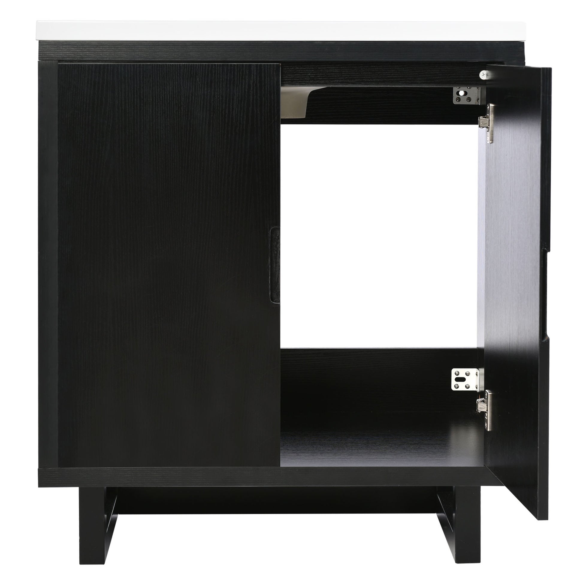 30" Bathroom vanity Set with Sink, Combo Cabinet black-bathroom-solid wood+mdf