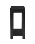 Contemporary Chairside Table with Open Bottom Shelf black-solid wood