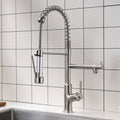 Kitchen Faucet with Pull Down Sprayer Brushed Nickel brushed nickel-kitchen-contemporary-ceramic-brass