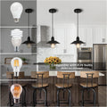 Farmhouse Vintage Pendant Light Black Fixture Pendant black white-metal