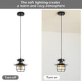 DGY Vintage Farmhouse Pendant Light Rustic Metal Caged black-metal