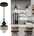 Industrial Black Pendant Light Metal Cage Pendant black-metal