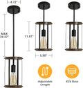 Vintage Rustic Pendant Light Metal Cage Pendant Lamps black-metal