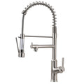 Kitchen Faucet with Pull Down Sprayer Brushed Nickel brushed nickel-kitchen-contemporary-ceramic-brass