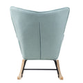 Accent Rocking Chair, Mid Century Fabric Rocker Chair blue-solid wood