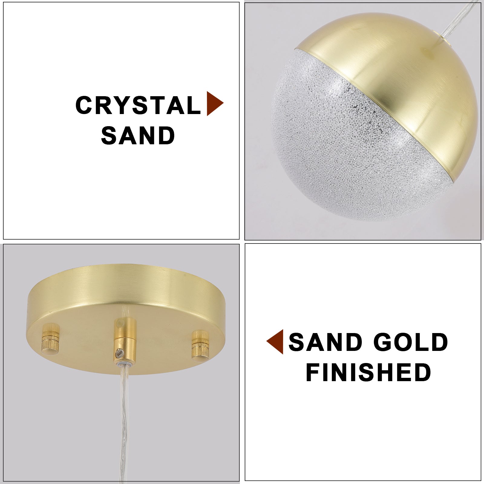 Pendant Light with Dimmable LED set of 3 gold-acrylic-iron