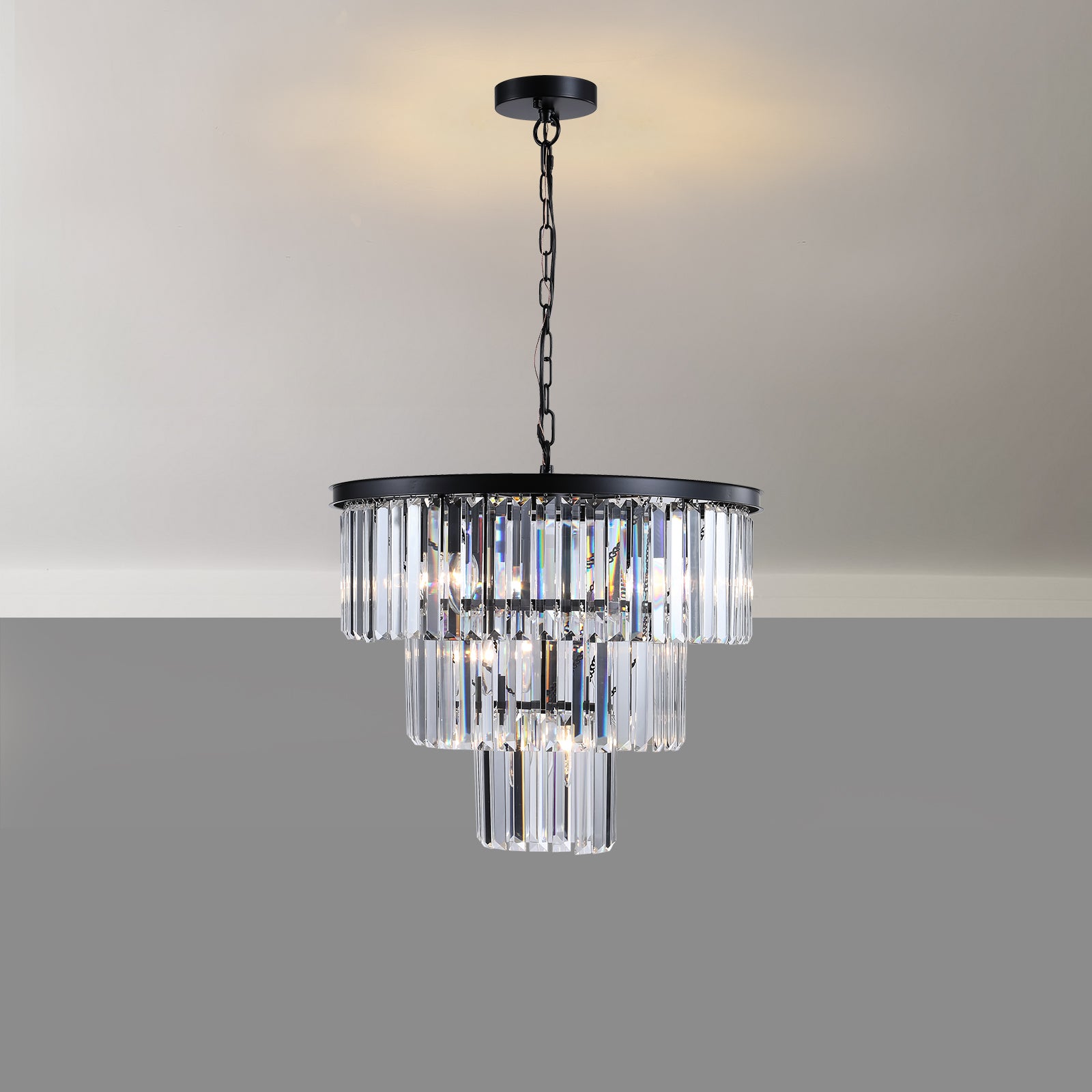 Black Luxury Crystal Chandelier Modern Chandeliers black-crystal-iron