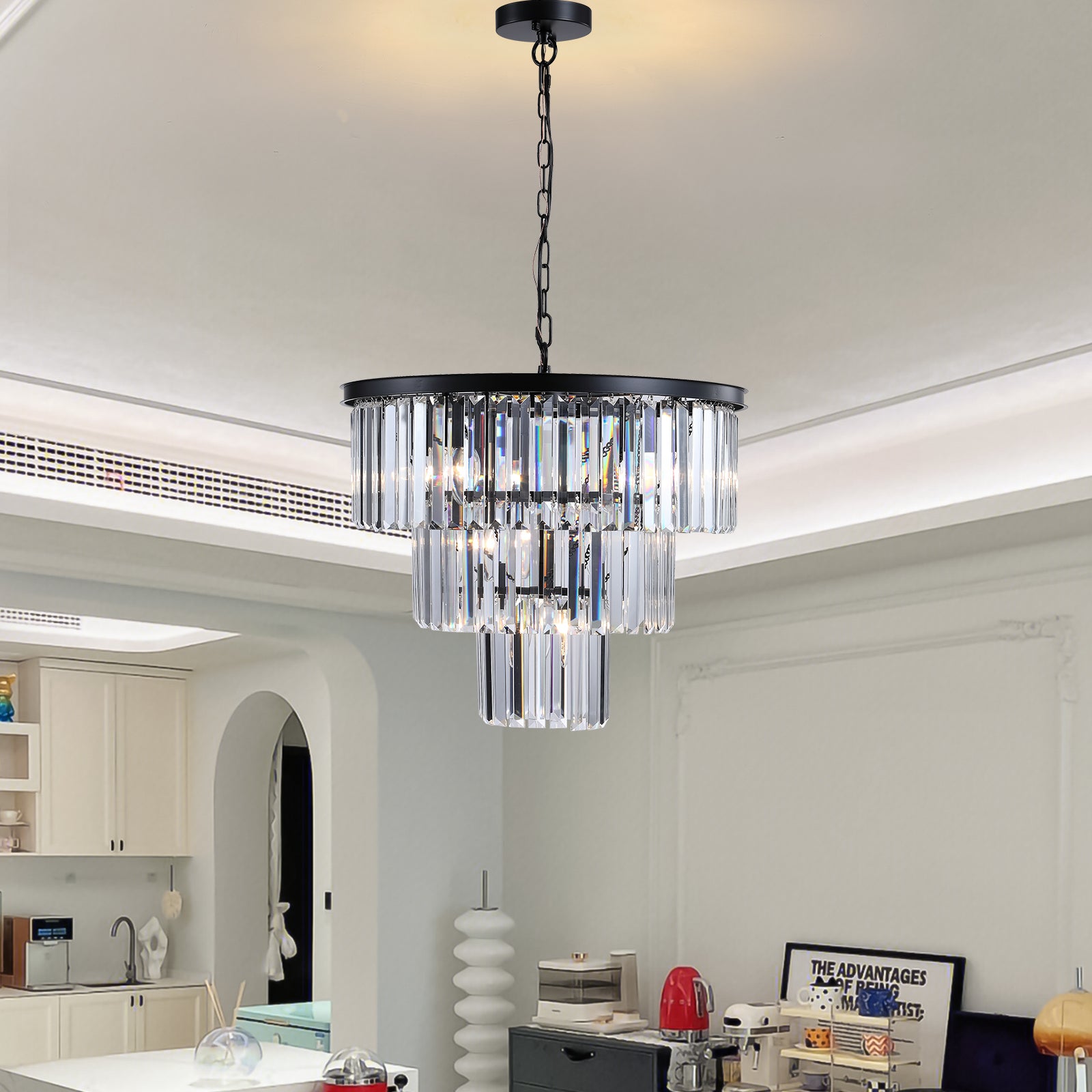 Black Luxury Crystal Chandelier Modern Chandeliers black-crystal-iron