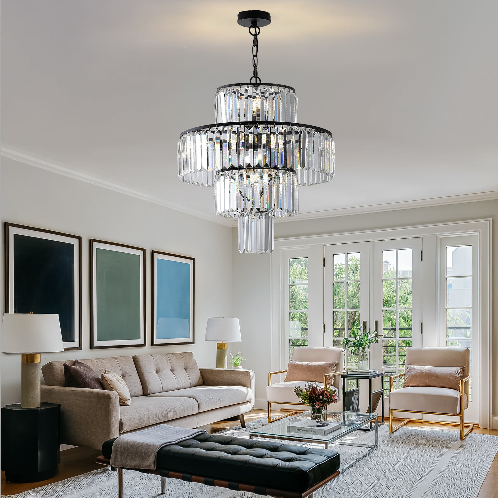 Black Luxury Crystal Chandelier Modern Chandeliers black-crystal-iron