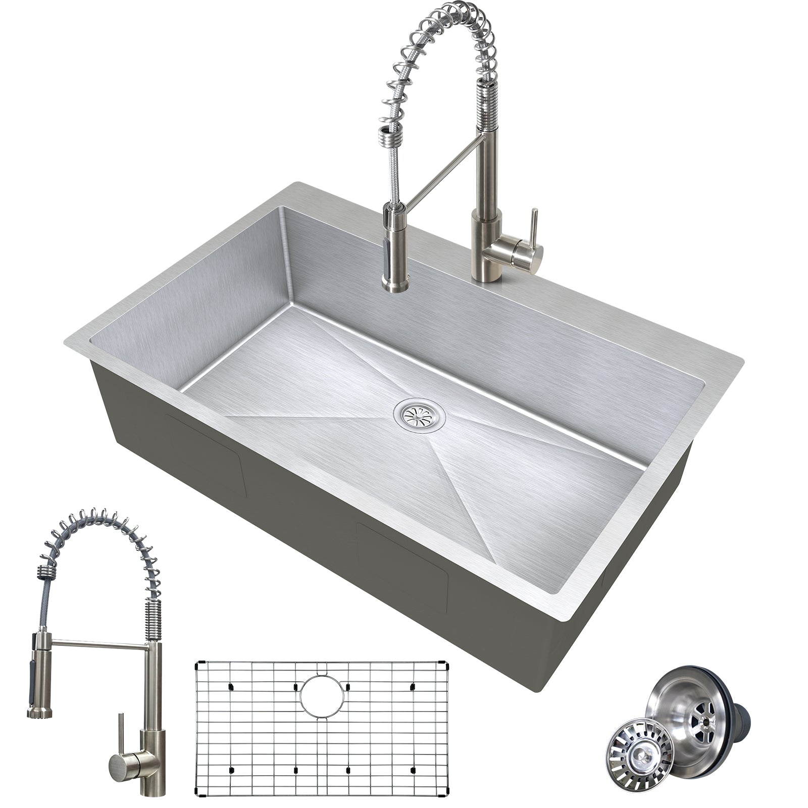 Tecasa 33 inch Kitchen Sink Dual Mount Undermount