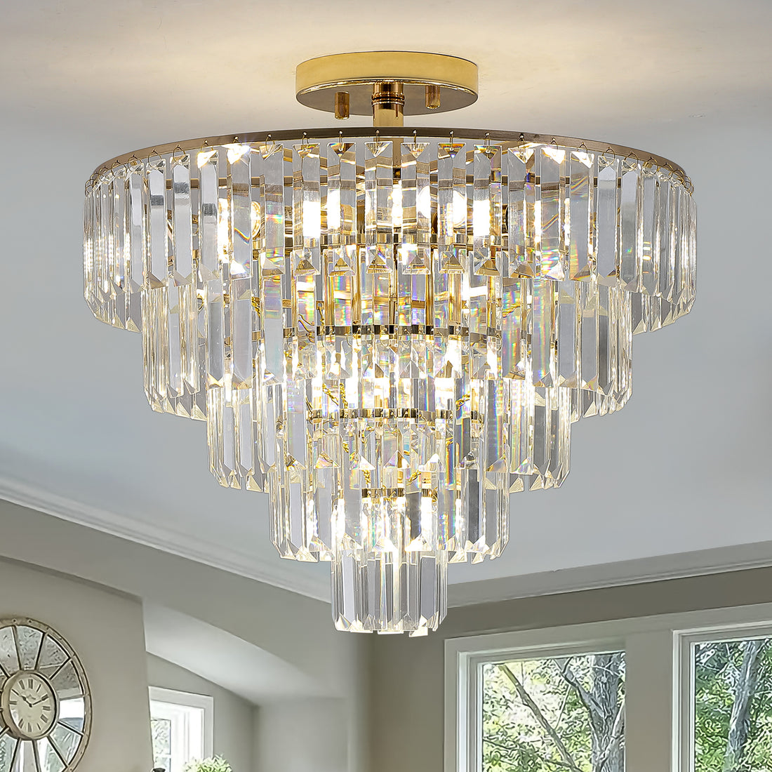 Black large crystal chandelier, modern style black-luxury-crystal